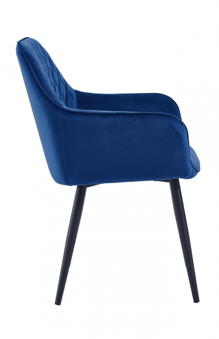 Set 6 scaune living, Beverly Colenis gama lux, catifea/metal, 85x60x45 cm, Albastru [6]