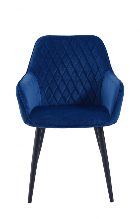 Set 6 scaune living, Beverly Colenis gama lux, catifea/metal, 85x60x45 cm, Albastru [2]