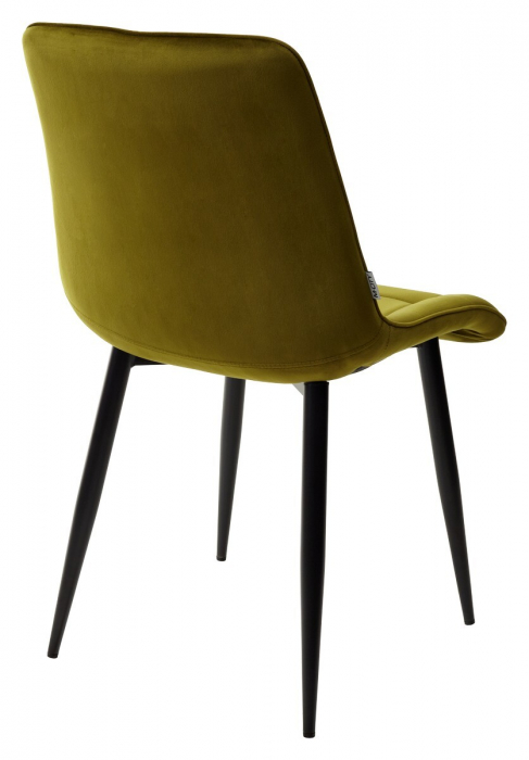 Set 6 scaune living, Mario Colenis gama lux, catifea/metal, 89x60x50 cm, Verde masliniu [3]