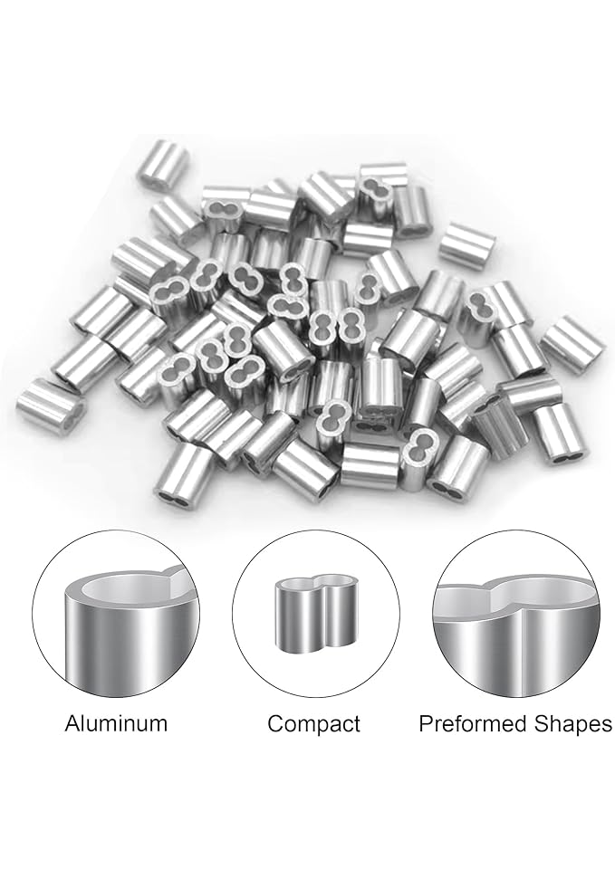 Set 60 de cleme de strangere din aluminiu, 8mm diametru - V66B [3]