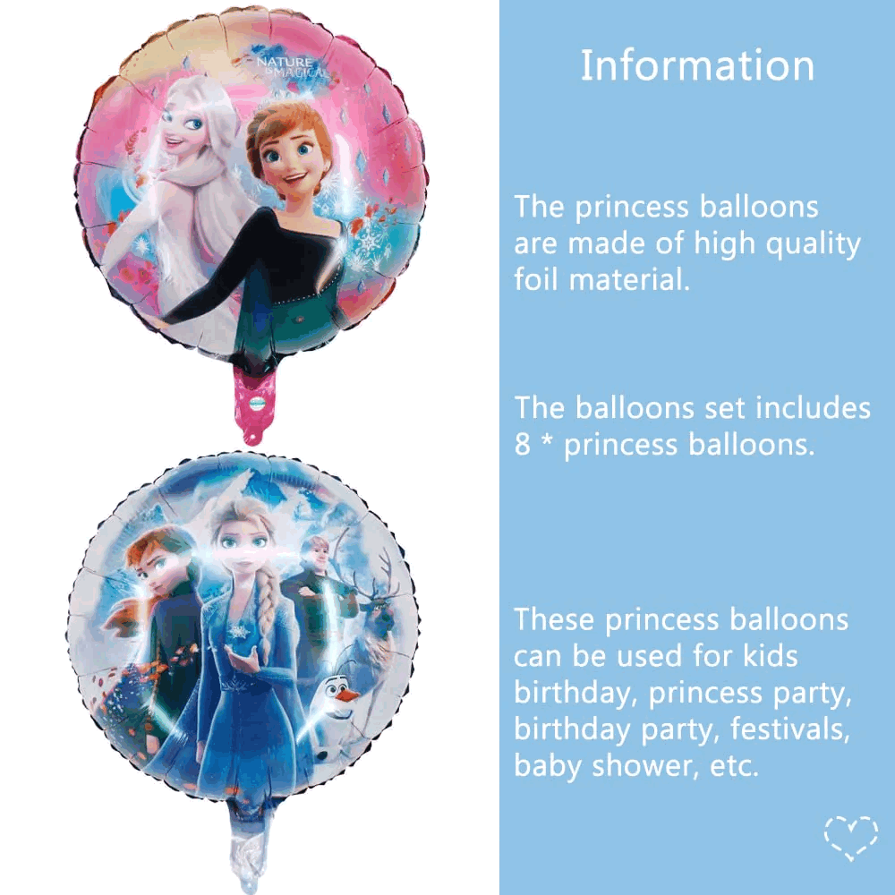 Set 8 baloane folie, Printese Disney [3]