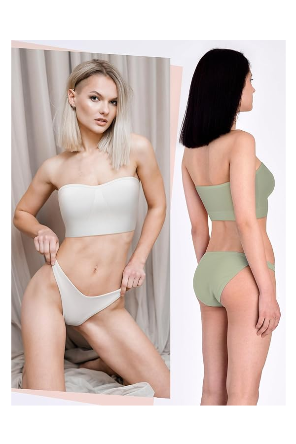 Set 8 bustiere fara bretele Geyoga pentru Femei, Cu Căptușeală și Bandă Antiderapantă, Mărimea XL, multicolor [4]