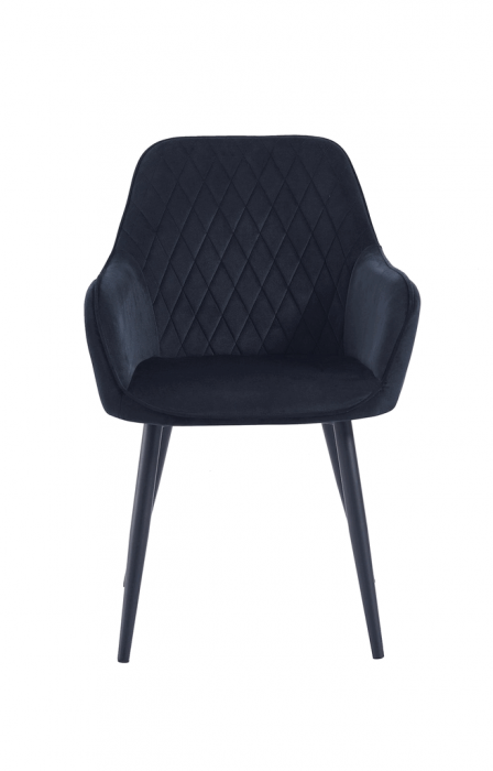 Set 8 scaune living, Beverly Colenis gama lux, catifea/metal, 85x60x45 cm, Negru [3]
