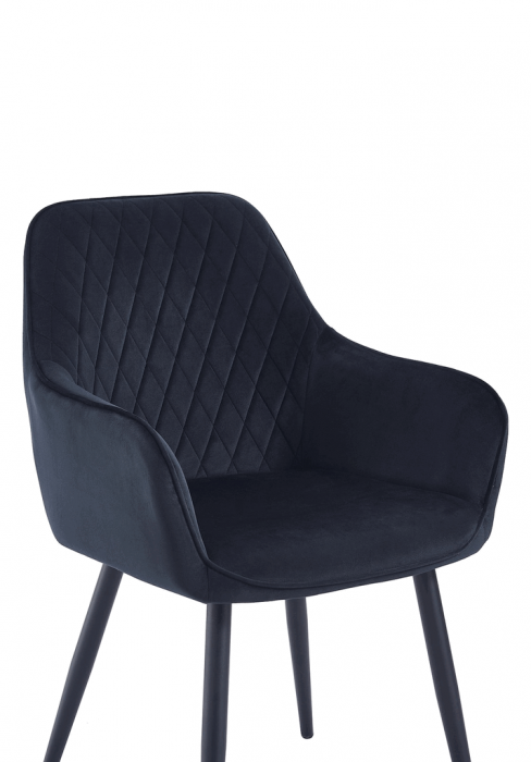 Set 8 scaune living, Beverly Colenis gama lux, catifea/metal, 85x60x45 cm, Negru [7]