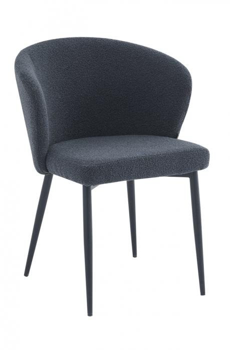 Set 8 scaune living, Kubra Colenis gama lux, stofa boucle/,metal, 83x55x44 cm, Negru [1]