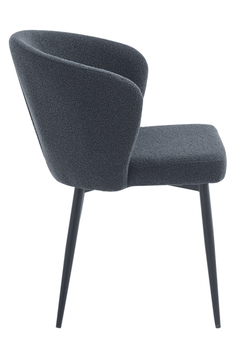 Set 8 scaune living, Kubra Colenis gama lux, stofa boucle/,metal, 83x55x44 cm, Negru [5]