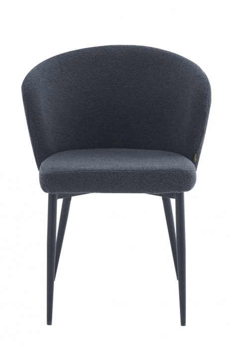Set 8 scaune living, Kubra Colenis gama lux, stofa boucle/,metal, 83x55x44 cm, Negru [3]