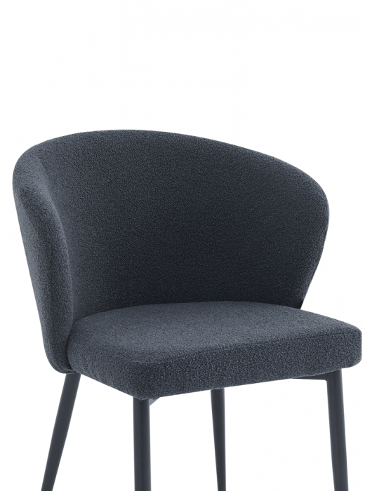 Set 8 scaune living, Kubra Colenis gama lux, stofa boucle/,metal, 83x55x44 cm, Negru [2]