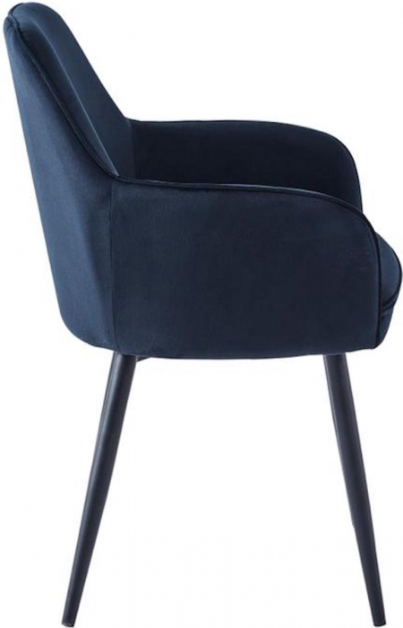 Set 8 scaune living, Levan Colenis gama lux, catifea/metal, 85x55x47 cm, negru [2]