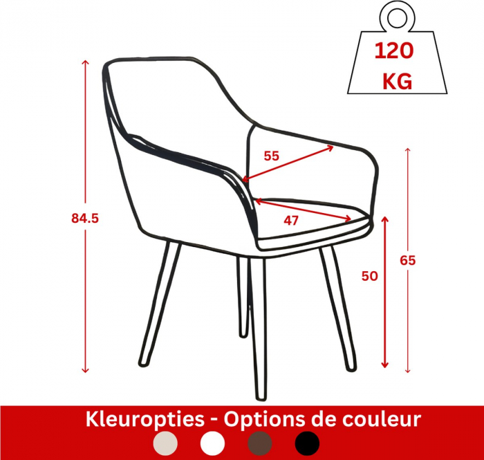 Set 8 scaune living, Levan Colenis gama lux, catifea/metal, 85x55x47 cm, negru [6]