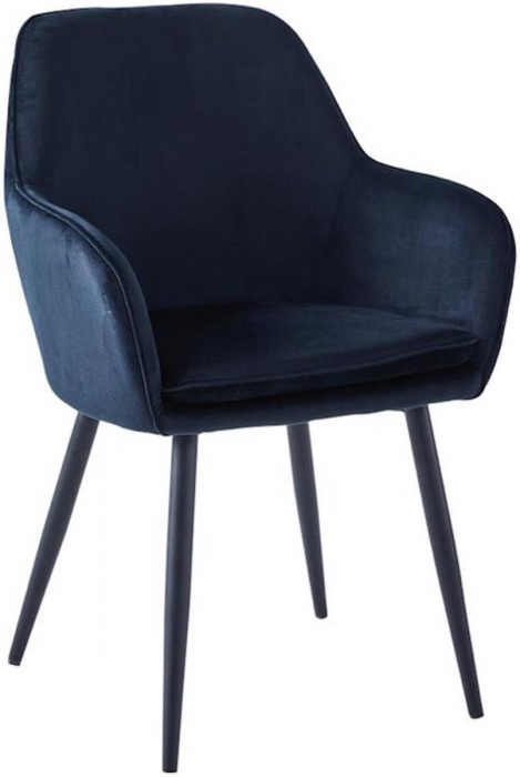 Set 8 scaune living, Levan Colenis gama lux, catifea/metal, 85x55x47 cm, negru [4]