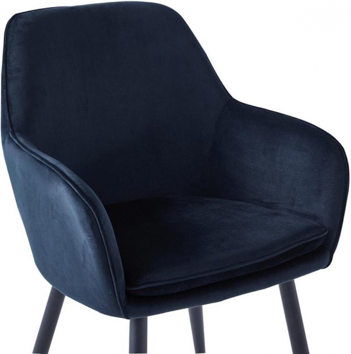 Set 8 scaune living, Levan Colenis gama lux, catifea/metal, 85x55x47 cm, negru [5]