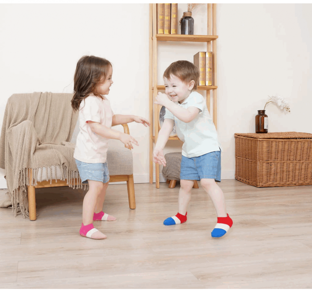 Set 9 sosete anti-alunecare pentru copii mici, 4-7 ani, Poqobog, multicolor [4]