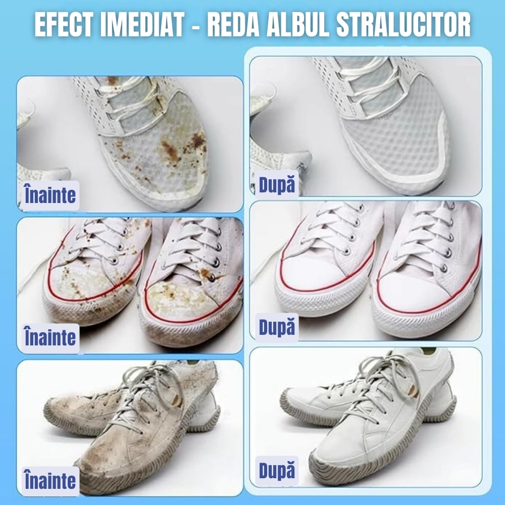 Set albire adidasi albi cu spuma activa 200 ml perie burete laveta [6]