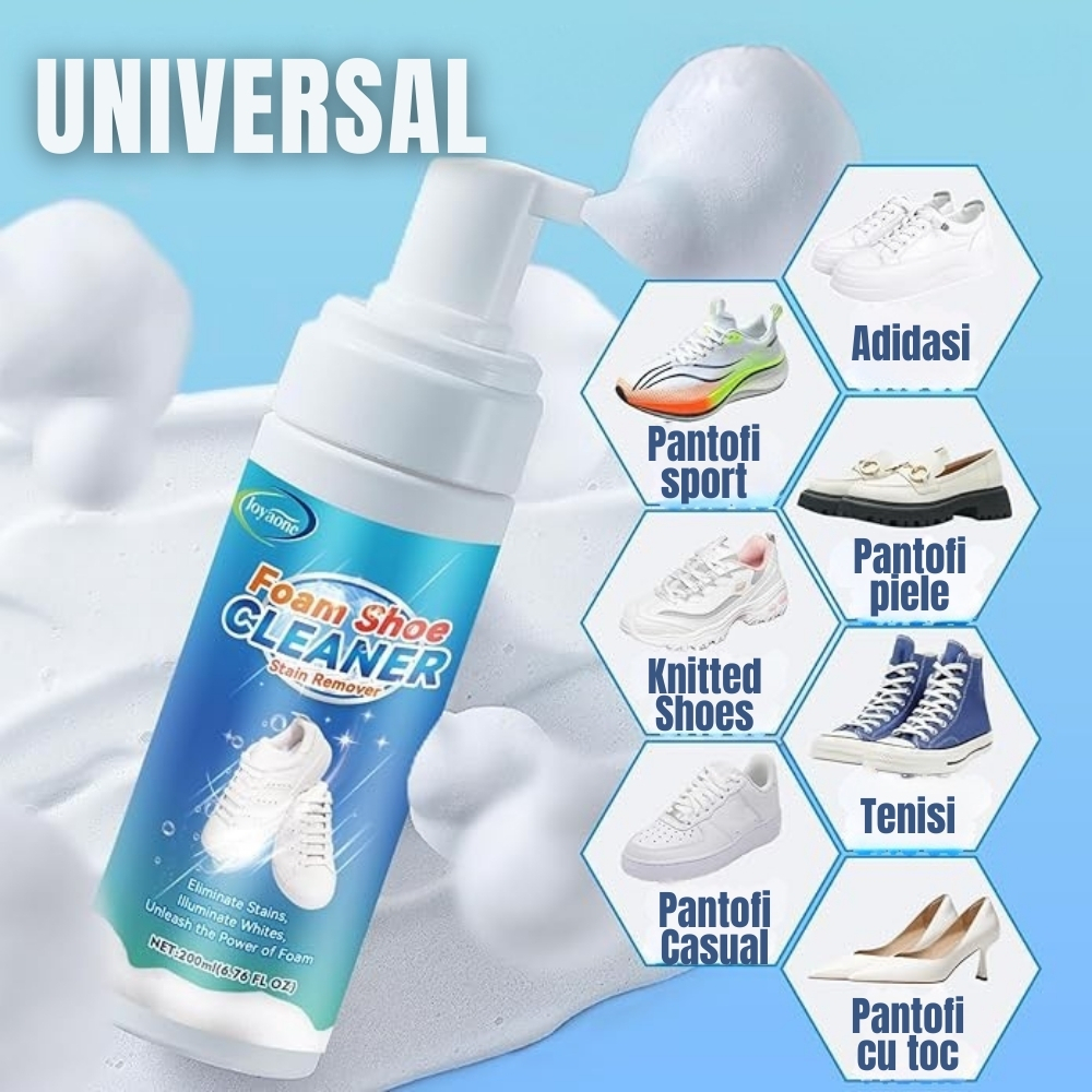 Set albire adidasi albi cu spuma activa 200 ml perie burete laveta [4]