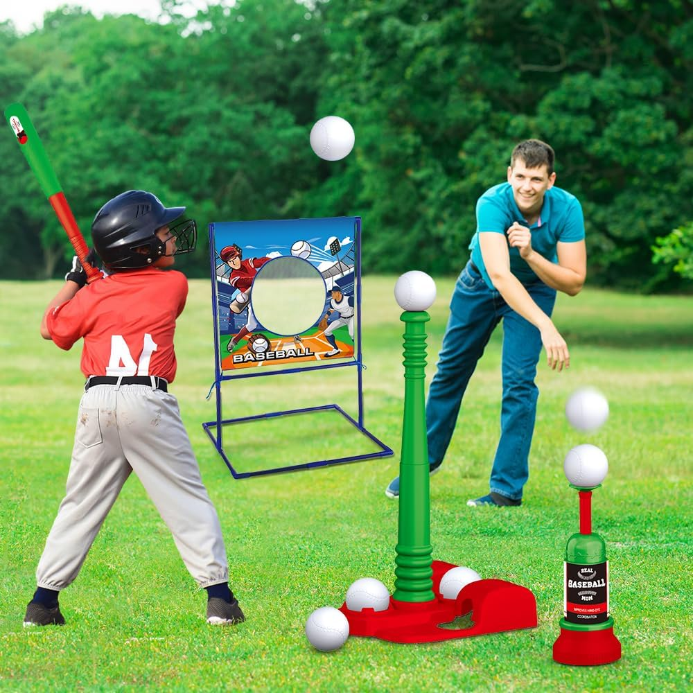 Set baseball pentru copii cu Inaltime Ajustabila, Țintă Fixă, VATOS, 3-12 ani [5]