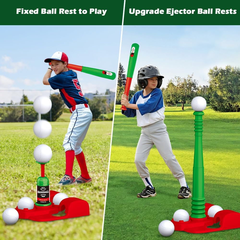 Set baseball pentru copii cu Inaltime Ajustabila, Țintă Fixă, VATOS, 3-12 ani [2]