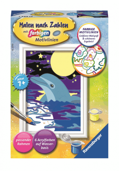 Set creativ pictura pe numere, Delfin, 12 x 8.5 cm [1]