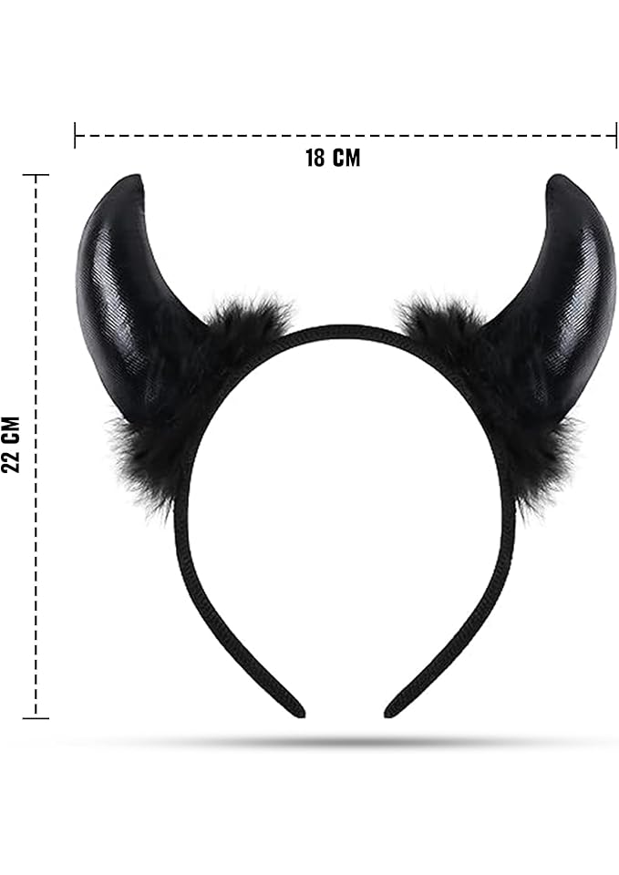 Set de 2 coarne de diavol pentru Halloween, DPKOW, rosu/negru [2]