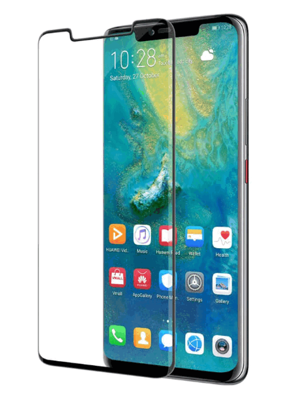 Set de 2 Folii de Protecție pentru Ecran Huawei Mate 20 Pro, Sticlă Securizată 9H, HD Transparentă, Margine Neagră, Fără Bule, Anti-Zgârieturi [3]