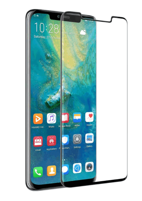 Set de 2 Folii de Protecție pentru Ecran Huawei Mate 20 Pro, Sticlă Securizată 9H, HD Transparentă, Margine Neagră, Fără Bule, Anti-Zgârieturi [2]