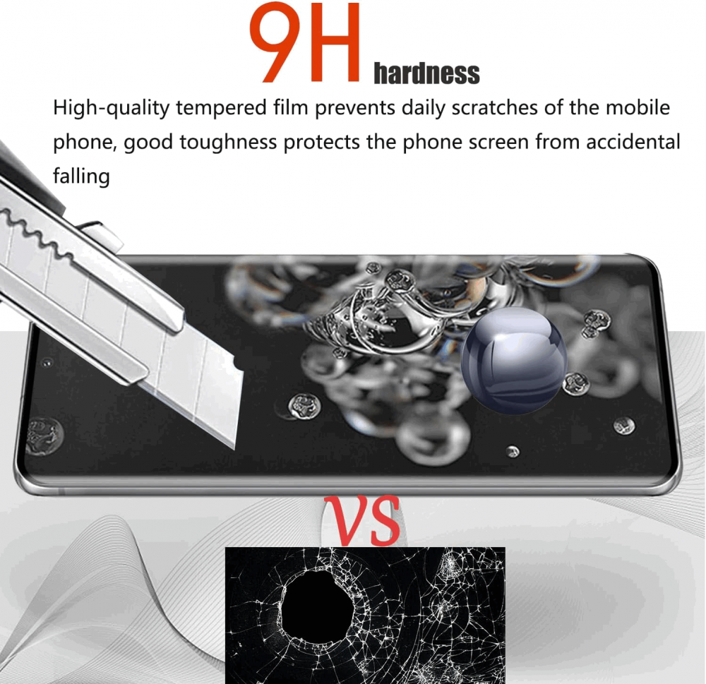 Set de 2 Folii de Protecție pentru Samsung Galaxy S20 5G, Suport ID Amprentă, Duritate 9H, HD, 3D, 2EPB [2]