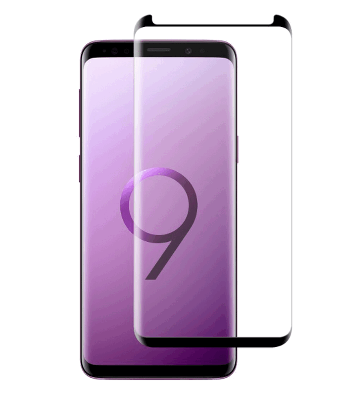 Set de 2 Folii de Protecție pentru Samsung Galaxy S9 Plus , Sticlă Securizată 9H, Margine Neagră, HD, Fără Bule [2]