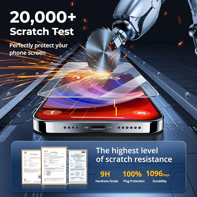 Set de 3 bucati Folie de Protecție SYNCWIRE pentru iPhone 14 Pro, Sticlă Securizată 9H Rezistentă la Zgârieturi și Anti-Amprentă [3]