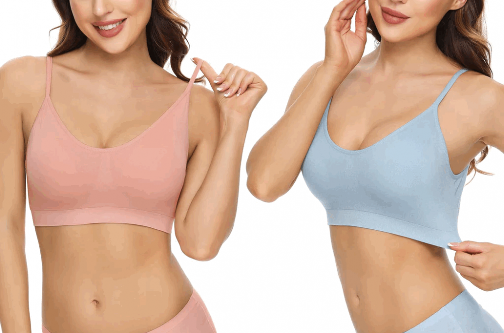 Set de 3 bustiere sport pentru yoga, fără cusături, fără sârmă Comfyin, XS [3]