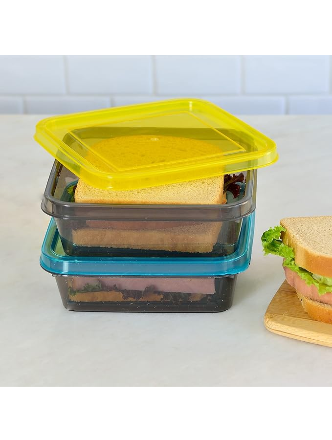 Set de 3 cutii pentru sandwichuri, reutilizabile, ideale pentru prânz, depozitare alimente [4]