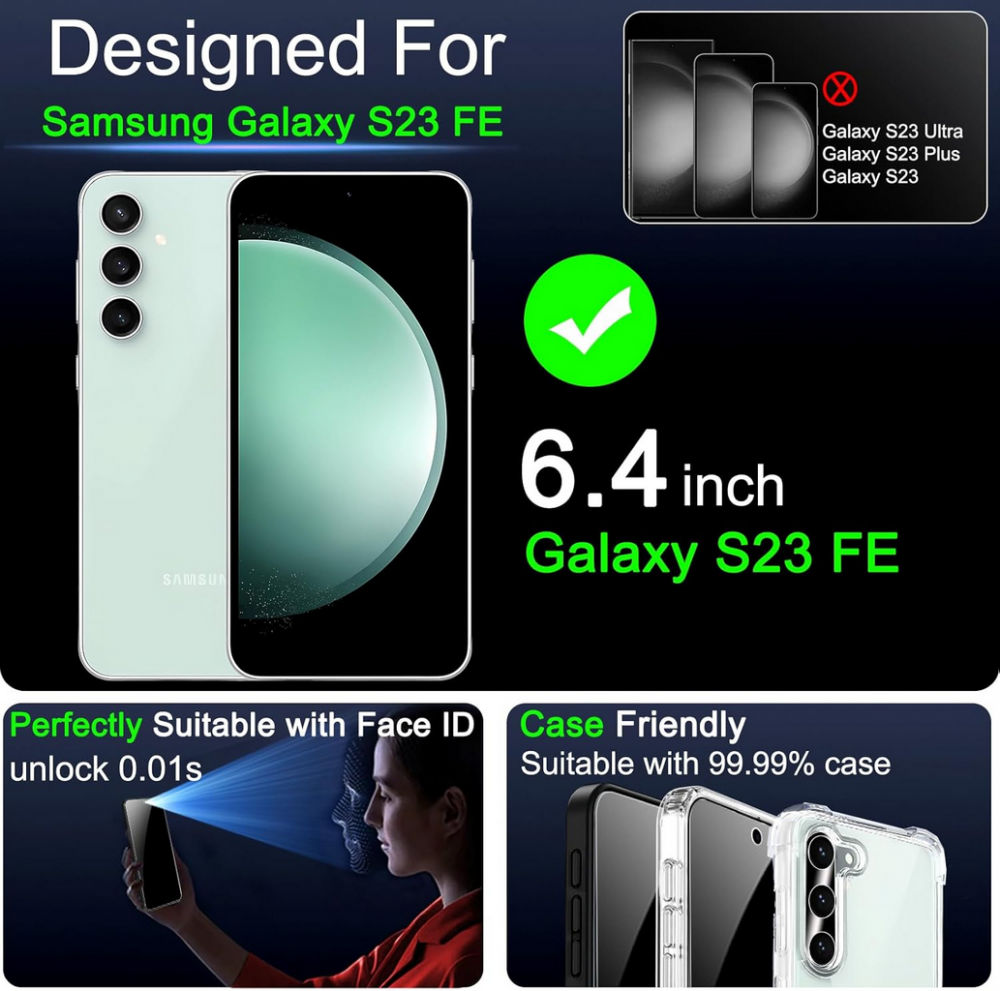 Set de 3 protectoare de ecran și 3 protectoare de cameră pentru Samsung Galaxy S23 FE 5G,  IMBZBK, K5E31 [7]