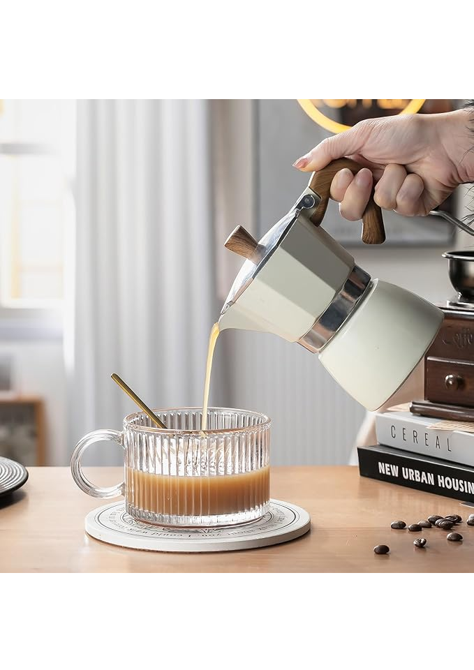 Set de 4 Cani de Cafea din Sticla cu Design Vintage - 400ml [3]