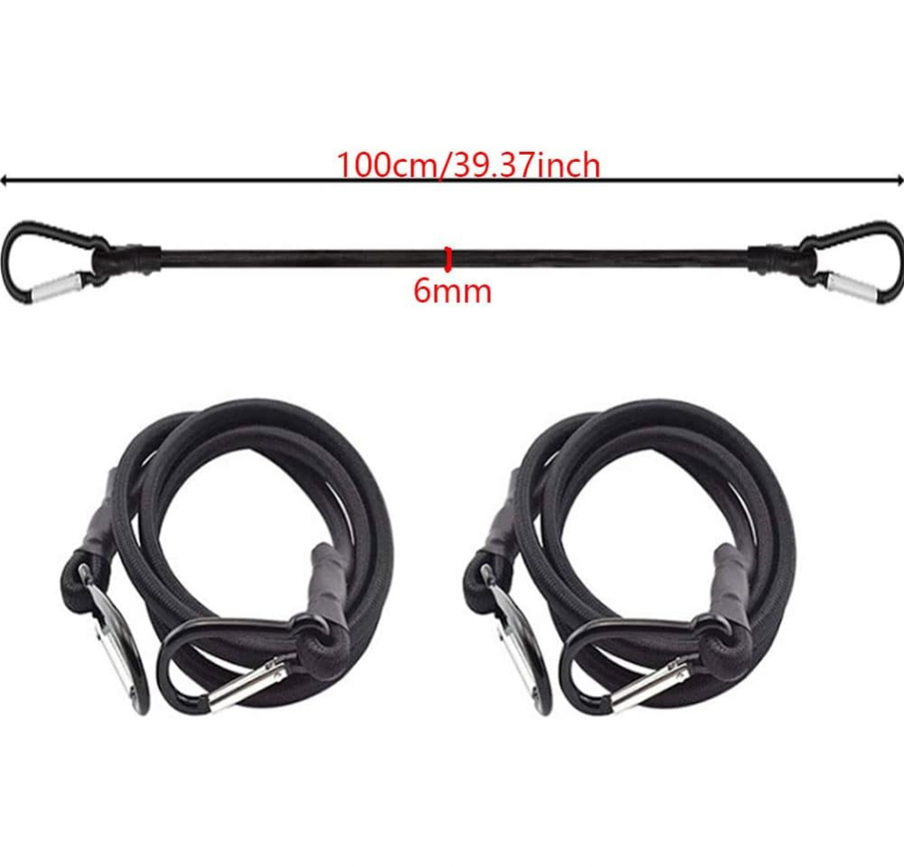 Set de 4 curele elastice cu carabine, 100 cm x 6 mm [3]
