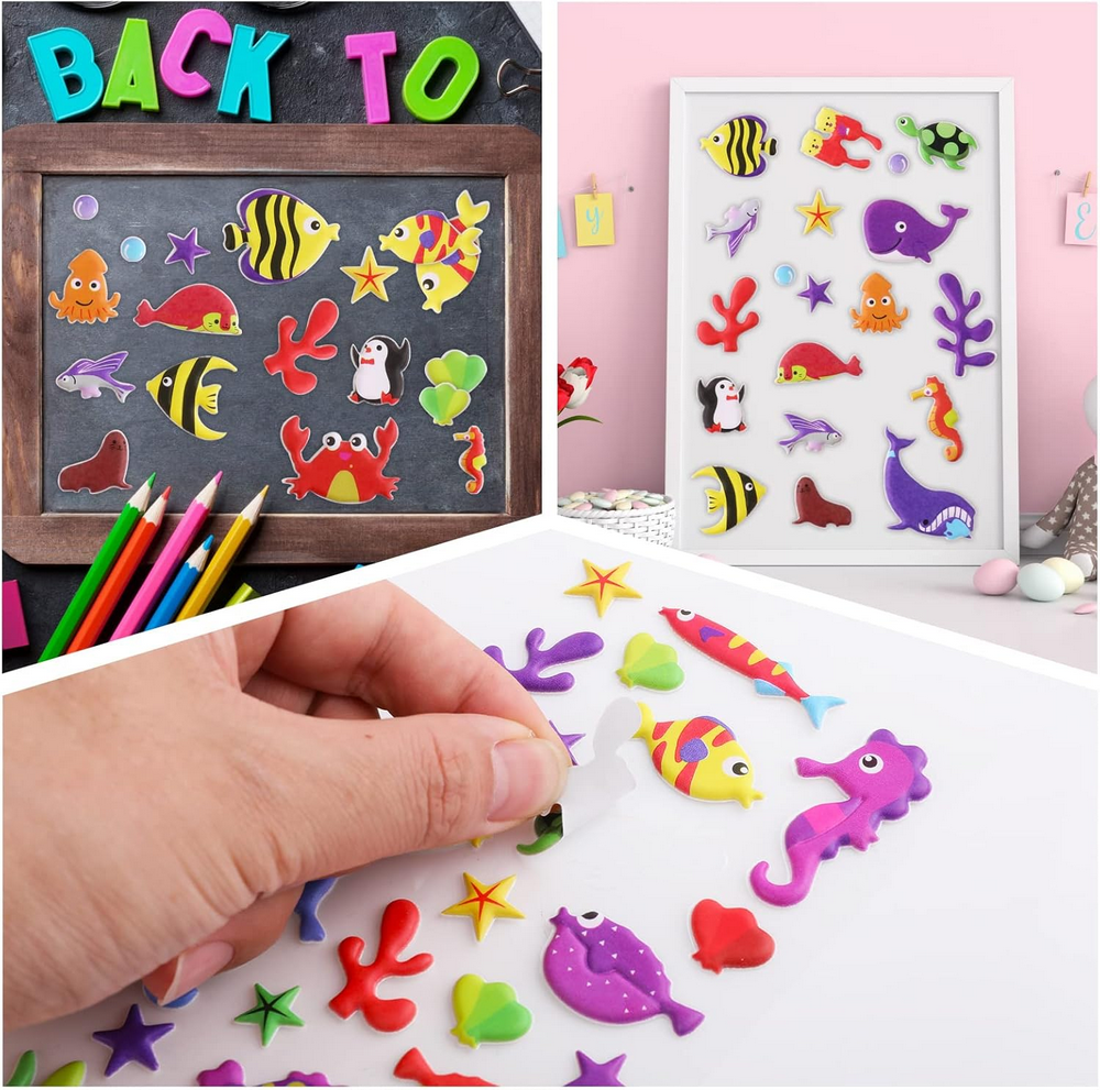 Set de 4 Planșe cu Autocolante 3D cu Animale Marine pentru Copii [6]