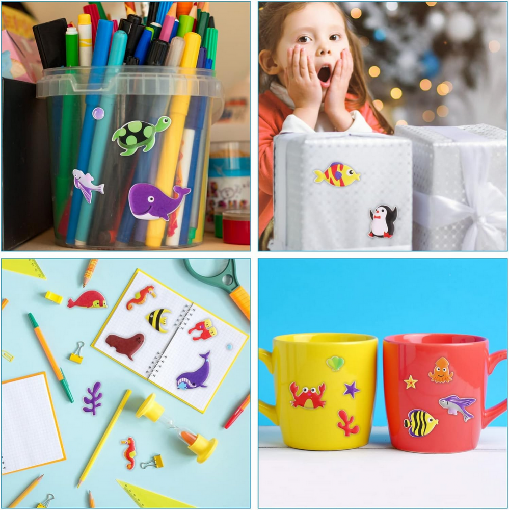 Set de 4 Planșe cu Autocolante 3D cu Animale Marine pentru Copii [5]