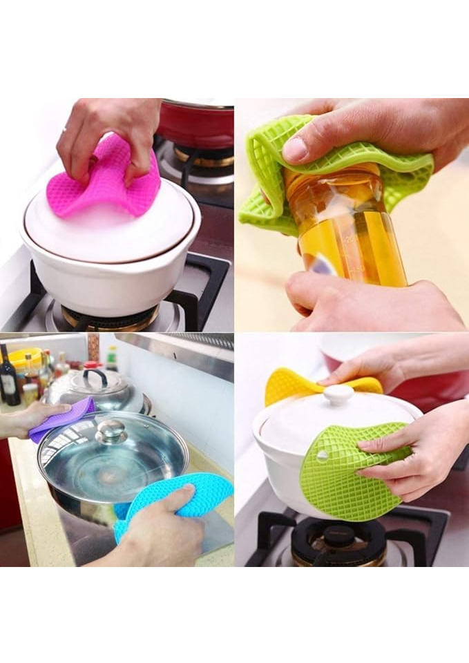 Set de 5 suporturi rotunde din silicon multicolor, 18 cm, pentru oale, boluri, pahare și tacâmuri JZK - 5I43 [4]