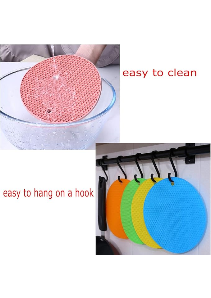 Set de 5 suporturi rotunde din silicon multicolor, 18 cm, pentru oale, boluri, pahare și tacâmuri JZK - 5I43 [5]