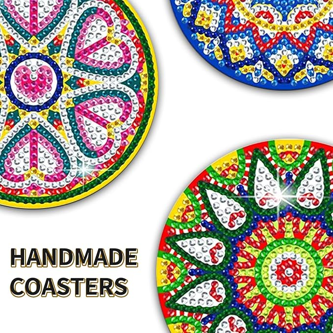 Set de 6 Suporturi pentru Pahare cu Pictură Diamant, Model Mandala, Kit DIY pentru Începători, Adulți și Copii, R1BB [3]