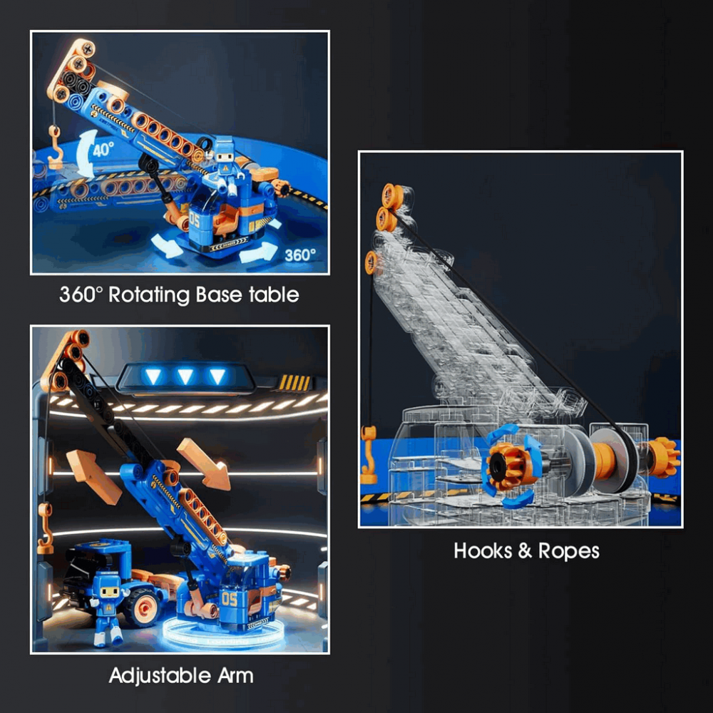 Set de construcție camion macara, 8 în 1, BOTZEES STEM, + 5 ani (266 piese) [3]