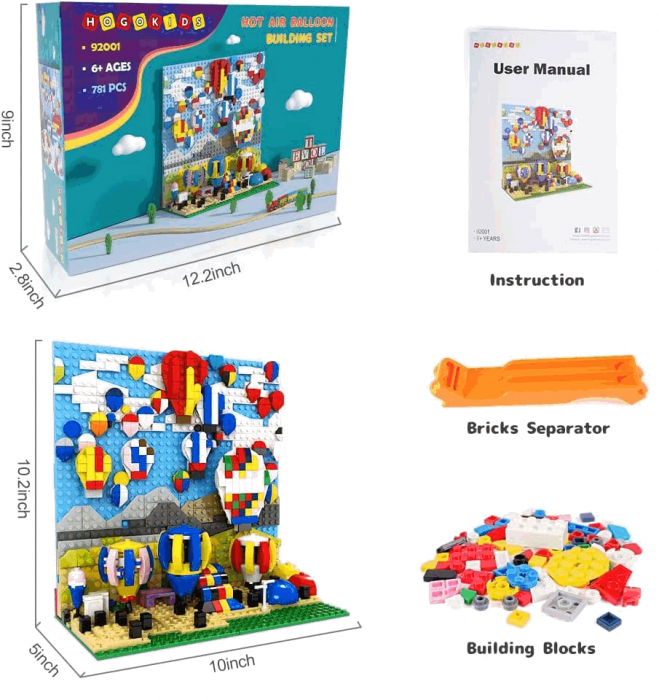 Set de construit Hogokids, Balonul cu aer cald, 784 piese [2]