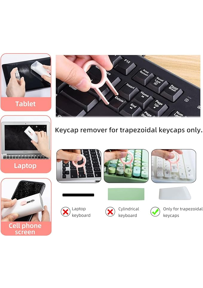 Set de Curățare 7 în 1 pentru Tastatură și Căști Roz [4]