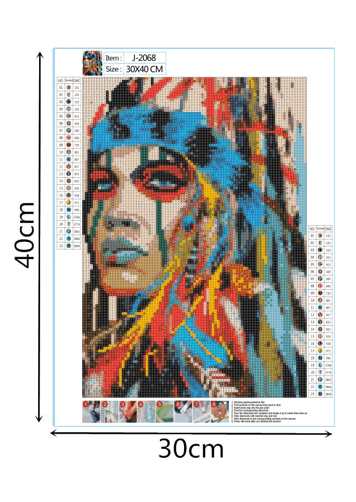 Set de Pictură cu Diamante 5D DIY Ewwtrey, J-2068, 30x40cm [3]