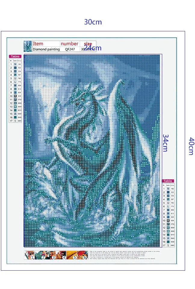 Set de Pictura cu Diamante 5D DIY pentru Adulți, dragon, 30x40cm, QF247 [2]