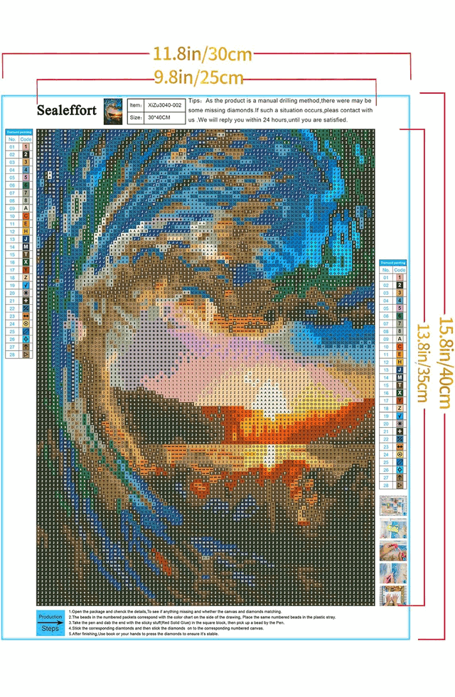Set de Pictura cu Diamante 5D DIY Sealeffort pentru Adulți, Beach waves, 30x40cm, X6YD [2]