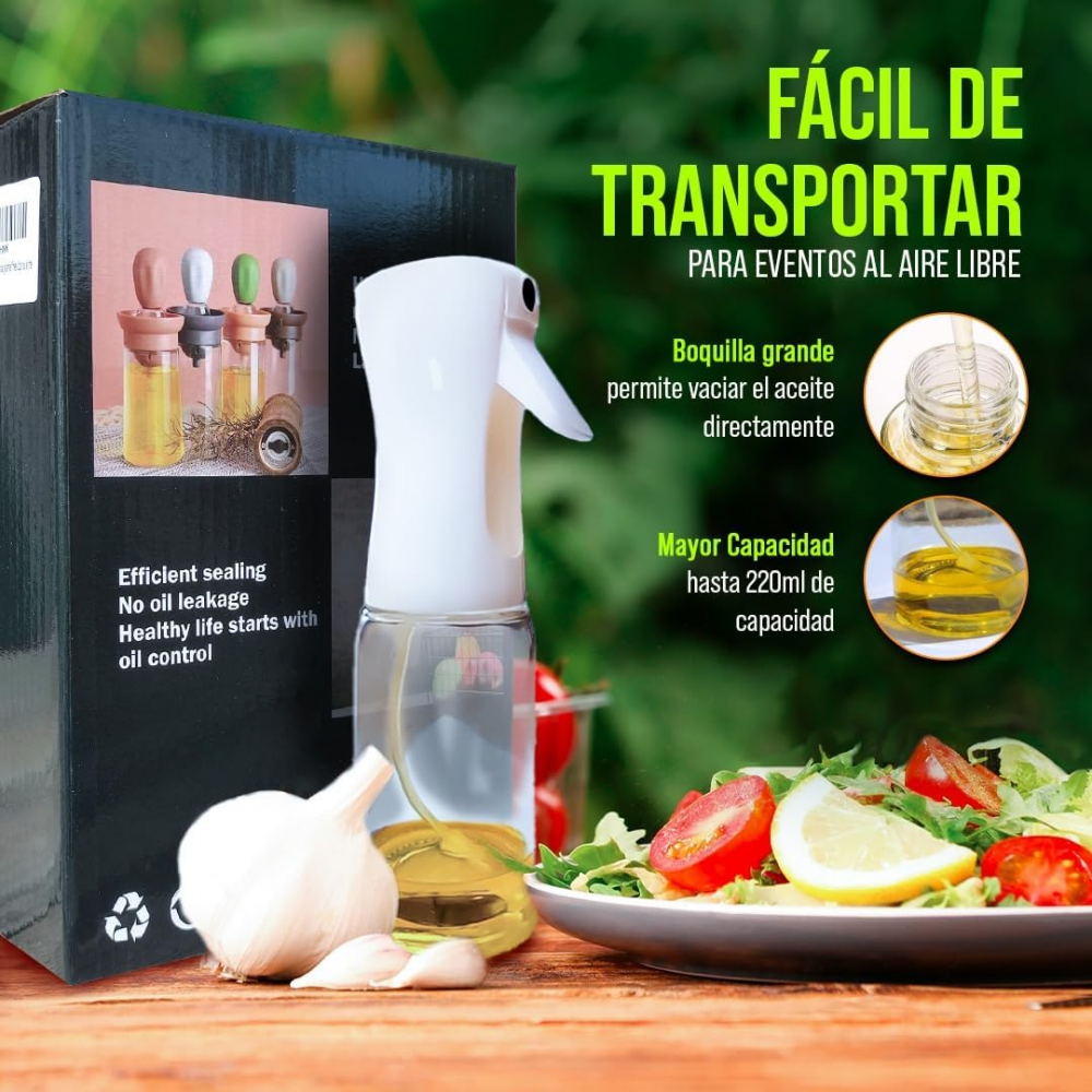 Set de Pulverizator Ulei Bucătărie 220ml și Dispozitiv de Dozare Ulei cu Perie Silicon 180ml, KILVA [4]