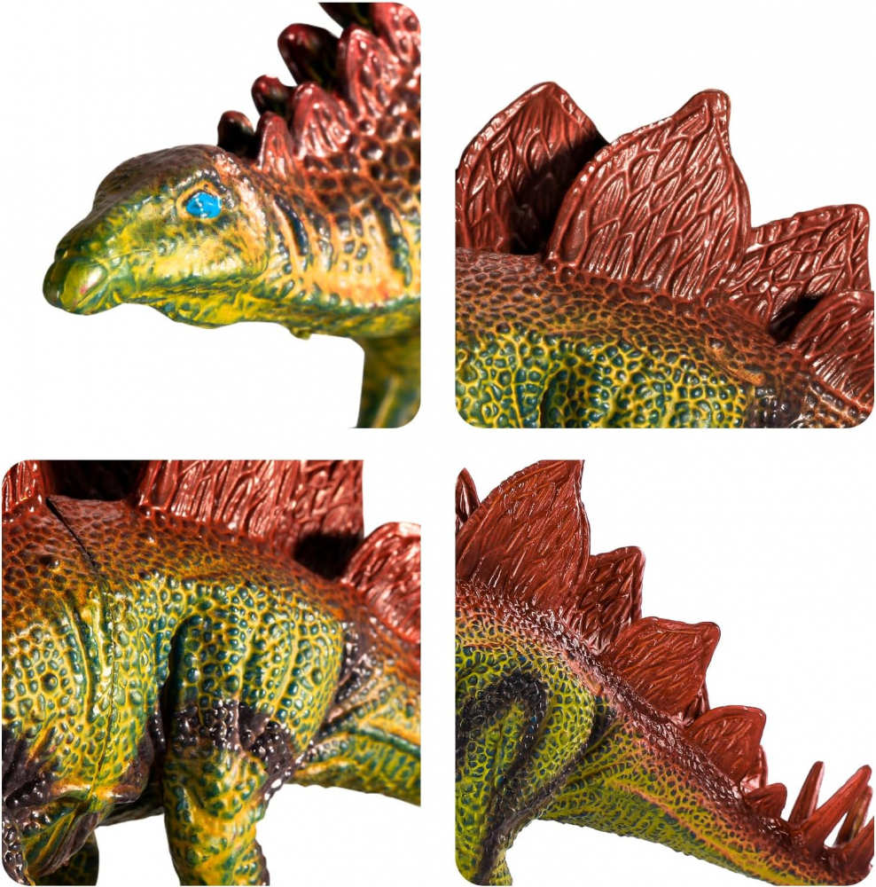 Set Figurine Dinozauri TEMI cu Covoraș de Joacă și Arbori, 9 Figurine Realiste Jurassic pentru Copii 3-5 Ani, Cadou Educațional [7]