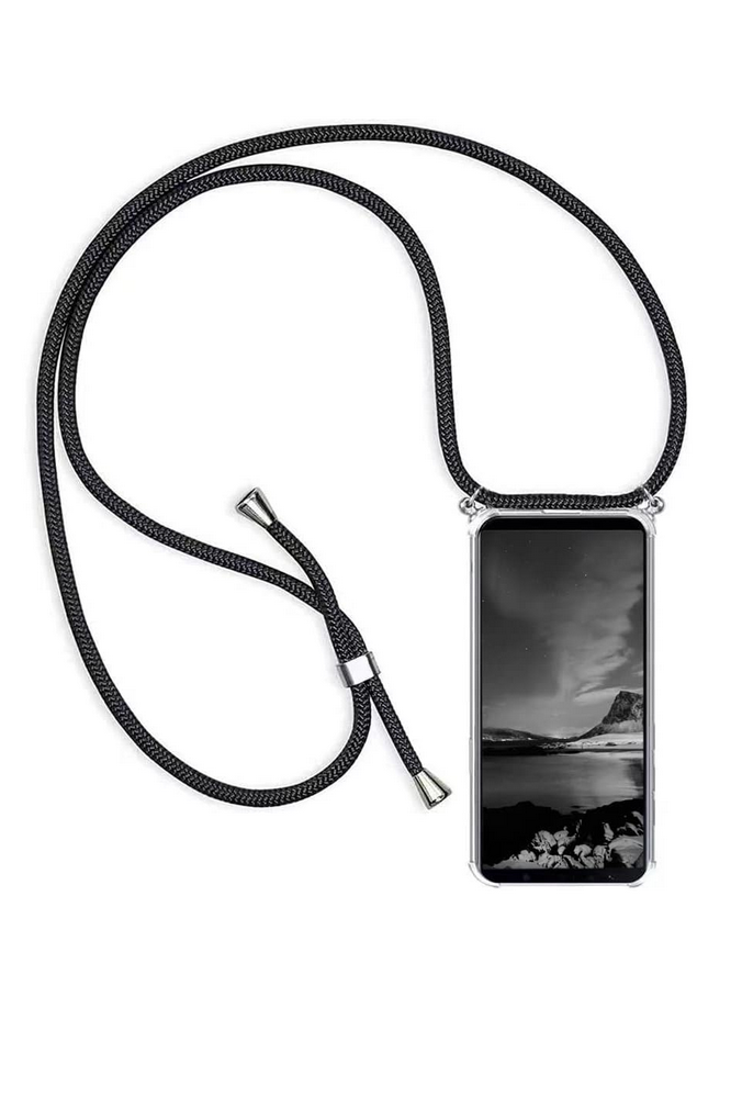 Set Husă cu Șnur pentru Samsung Galaxy M13 4G si folie de protectie de sticla, Transparentă [1]