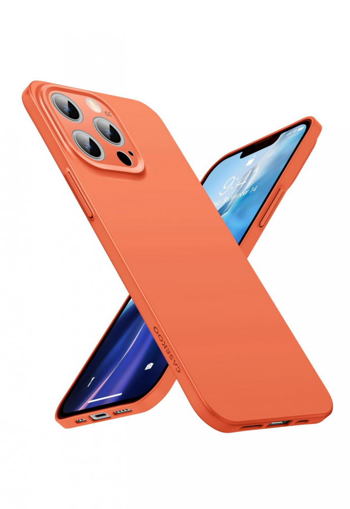 Set Husa Ultra Slim pentru iPhone 13 Pro si 2 folii de sticla securizta, CASEKOO, portocaliu, 5RYR [1]