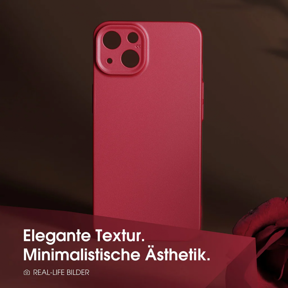 Set Husa Ultra Slim pentru iPhone 13 si 2 folii de sticla securizta, CASEKOO, rosu, 74EX [2]