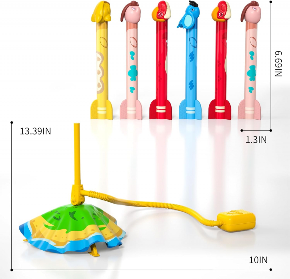 Set Lansator Rachete Dinozaur Ci Vetch pentru Copii, 6 Rachete din Spumă, Jucărie de Exterior Fără Baterii, Lansare până la 30 m, recomandat 3-8 Ani [4]